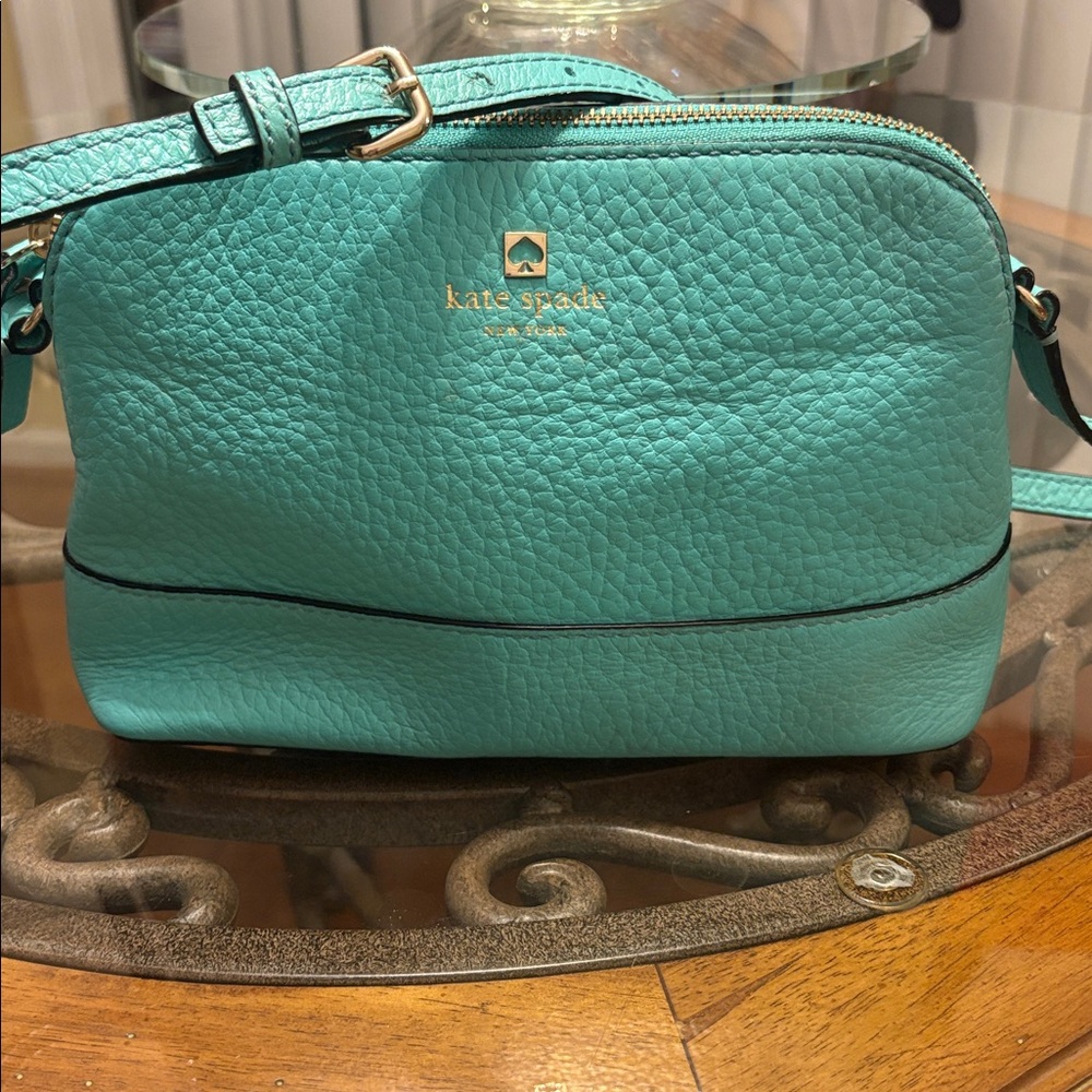 kate spade New York Pebbled Leather Crossbody Bag in Aqua